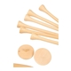aerial view a group of bamboo golf tee set with recycled pouch, image 6 of 10