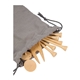 aerial view a group of bamboo golf tee set with recycled pouch, image 10 of 10