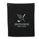 aerial view a group of 15 x 18 recycled 200g microfiber waffle towel, image 1 of 7