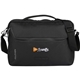 aerial view a group of elleven recycled messenger briefcase, image 1 of 3
