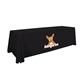 a black 8 serged open - back polyester standard table throw
