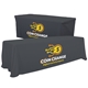 a charcoal-pms 425 serged convertible table throw