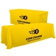 a lemon-pms 109 serged convertible table throw