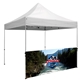 aerial view a white 10 premium tent half wall kit (dye sublimated, single - sided), image 1 of 2