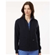 aerial view a black jaanuu - womens ceri essential full - zip 6- pocket scrub jacket, image 1 of 6