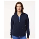 aerial view a midnight navy jaanuu - womens ceri essential full - zip 6- pocket scrub jacket, image 1 of 6