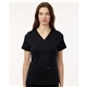 aerial view a black jaanuu - womens cesi ultrasoft scrub v - neck top, image 1 of 6