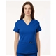 aerial view a royal blue jaanuu - womens cesi ultrasoft scrub v - neck top, image 1 of 6