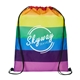 aerial view a rainbow b.free pride rainbow drawstring bag, image 1 of 6