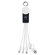 aerial view a black universal charging cable with smart watch charger, image 1 of 4
