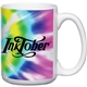 a tie dye 15 oz full color white stoneware magna mug