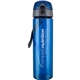 aerial view a blue 32 oz water bottle with trekker lid, image 1 of 2