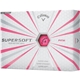 aerial view a pink callaway supersoft golf ball, image 1 of 2
