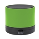 aerial view a lime green wireless mini cylinder speaker 2.0, image 1 of 3