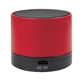 aerial view a red wireless mini cylinder speaker 2.0, image 1 of 3