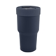 aerial view a navy 30 oz reynolds stainless steel tumbler with silicone lid, image 1 of 6