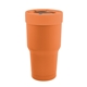 aerial view a orange 30 oz reynolds stainless steel tumbler with silicone lid, image 1 of 6