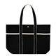 aerial view a black with natural aware(tm) recycled cotton canvas tote bag, image 1 of 3