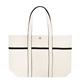 aerial view a natural with black aware(tm) recycled cotton canvas tote bag, image 1 of 3
