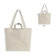 aerial view a natural recycled mono - strap canvas tote bag, image 1 of 2