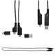 aerial view a black 3 60w quick charge cable, image 1 of 2
