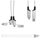 aerial view a silver 3 60w quick charge cable, image 1 of 2
