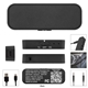 aerial view a black wireless audio transmitter receiver, image 1 of 4