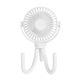 aerial view a white portable rechargeable fan with flexible tripod, image 1 of 3