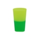 aerial view a yellow to green mood 2oz plastic shot glass, full color digital, image 1 of 2