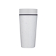 aerial view a white circular 12 oz cup, image 1 of 3