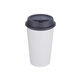 aerial view a gray circular 12 oz now cup, full color digital, image 1 of 4