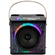 aerial view a black 15w karaoke wireless speaker with 2 mics, image 1 of 13