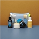 aerial view a group of body care sample kit, image 1 of 2