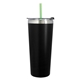 a black tumbler & mint straw 24 oz colma basics tumbler