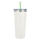 a white tumbler & mint straw 24 oz colma basics tumbler