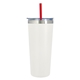 a white tumbler & red straw 24 oz colma basics tumbler