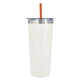 a white tumbler & orange straw 24 oz colma basics tumbler