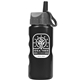 aerial view a metallic black bottle & grey with black lid garyline(r) mini peak - 22 oz tritan(tm) metalike bottle with ring straw lid, image 1 of 2