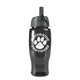 aerial view a transparent smoke bottle & gray/black spout lid poly - pure - 27 oz transparent bottle with ring straw lid, image 1 of 2