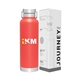a group of 24 oz h2go journey water bottle - powder - matte red