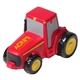 aerial view a red tractor - stress reliever, image 1 of 2