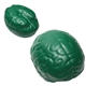 aerial view a green brain stress ball reliever, image 1 of 2