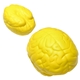 aerial view a yellow brain stress ball reliever, image 1 of 2