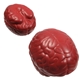 aerial view a burgundy brain stress ball reliever, image 1 of 2