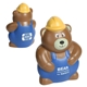 aerial view a brown/blue construction worker bear - stress reliever, image 1 of 2