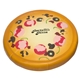 aerial view a brown/yellow pizza - stress reliever, image 1 of 2