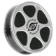 aerial view a black/silver film reel - stress reliever, image 1 of 2