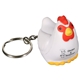 aerial view a white chicken stress reliever keychain, image 1 of 2