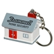 aerial view a white/gray house shaped key chain - stress relievers, image 1 of 2