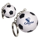 aerial view a white soccer ball key chain - stress reliever, image 1 of 2